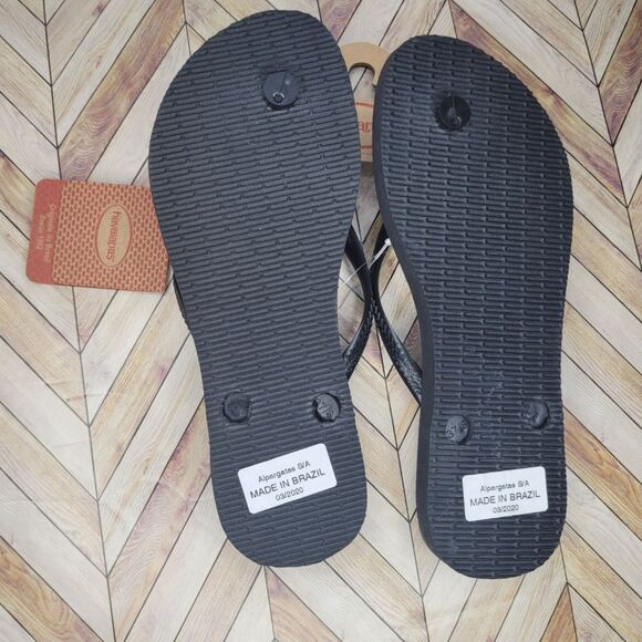 NWT Havaianas Black and Gold Flip Flops Size 7/8 - Picture 4 of 4